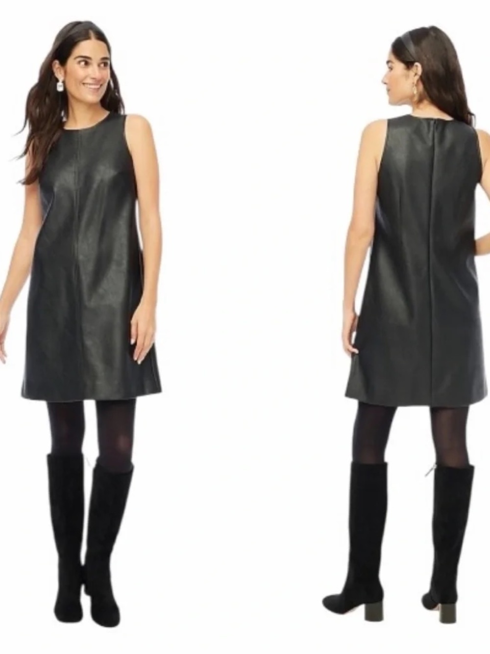 Jcrew Factory Faux-leather shift dress